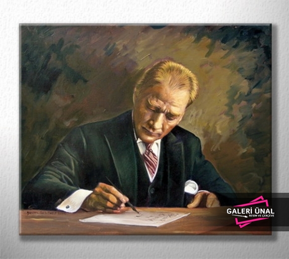 Atatürk Yazı Yazarken Tablo