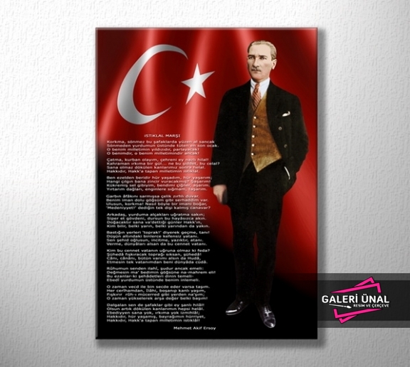 Özel Tasarım İstiklal Marşı ve Atatürk Tablo