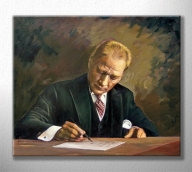 Atatürk Yazı Yazarken Tablo