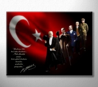 Bayraklı İmzalı Atatürk Posteri