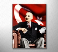 Bayraklı Atatürk Poster